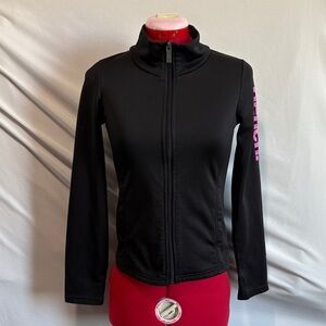 Bench Black Zip-Up Jacket with Pink Logo XS247